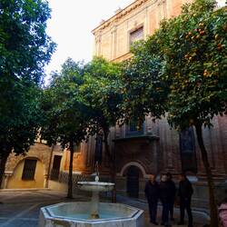 Former ablutions courtyard of the 9th century Adabbas mosque now part of San Salvador church