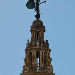 The weather vane or Giraldillo (spinning thing) on the catedral bell tower, known as La Giralda