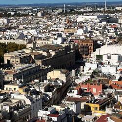 The Ayuntamiento is the large building slightly left of centre