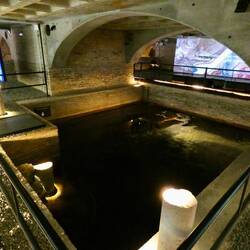 These columns were in the mosque prayer hall, with water table covering foot of column