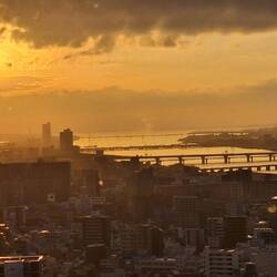 Sunset über Osaka