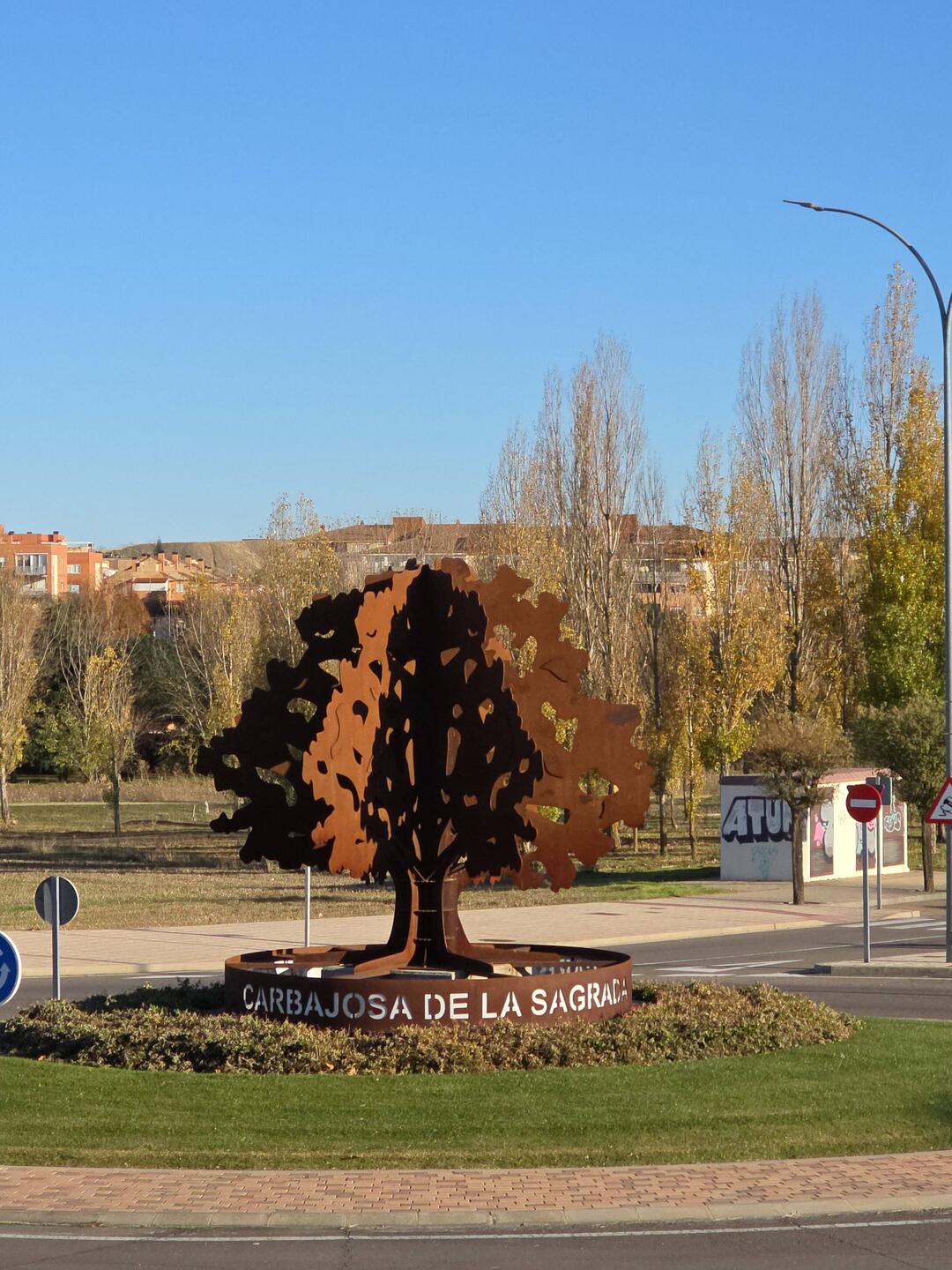 Blick vom Stellplatz auf den Kreisel.