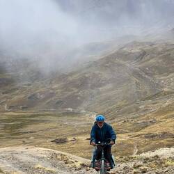The big mountain is gone, thunder crashes behind us