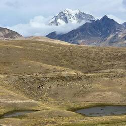 On our right a massive mountain- Huayna Potosi 6088m