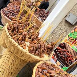 One of my favourite fruit: the date and they come here in different stages of ripeness 😋