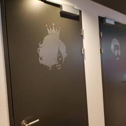 The restroom doors kind of make sense.