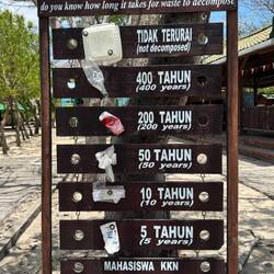 A sign reminding us of how we impact our surroundings.