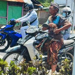Riding in his Sunday best