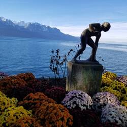 Mountains over the lake.