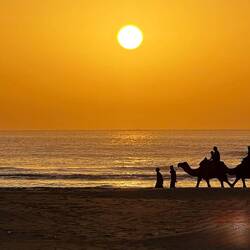 Traumhafte Abendstimmung am Strand von Sidi Kaouki