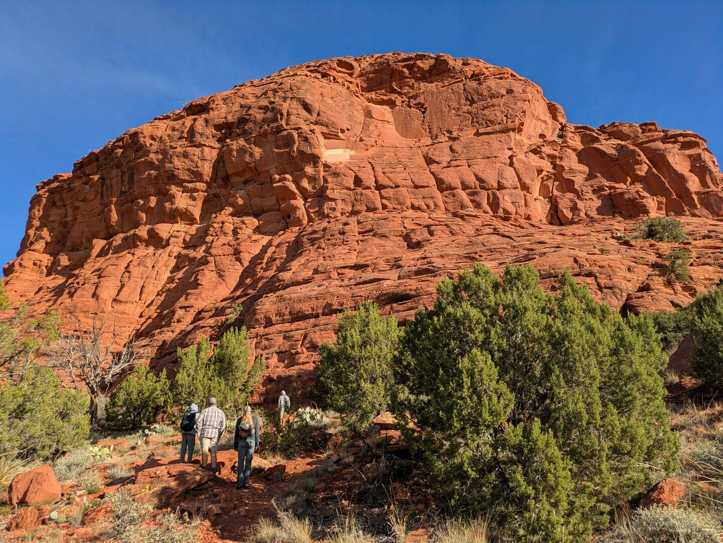 Our walk up to the crag.