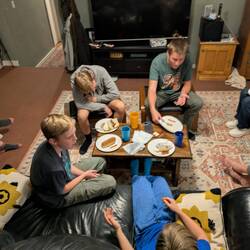 Hanging with the kids.