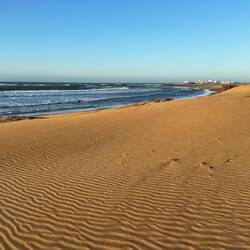 Noch schnell zum Strand - der Wind ist eisig, fühlt sich an wie 15 Grad