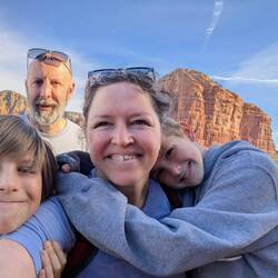 Snuggly family selfie before we started making questionable choices...