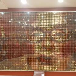 Dame Edna made of chocolates