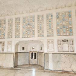 Summer palace, Amber Fort. Note the cool colours used.