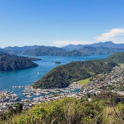 Picton und der Hafen von oben