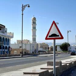 Das vielleicht wichtigste Verkehrszeichen im Oman ...