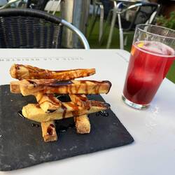 Aubergine with black honey