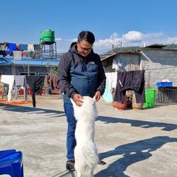 Pastor Subash and his dog