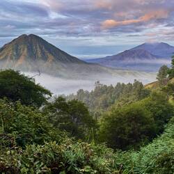 Mt Ijen is part of a wider volcanic complex. Other volcanoes sit within a 20km-wide caldera