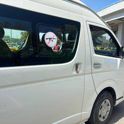 Unser Bus - die Schilder haben wir oft gesehen