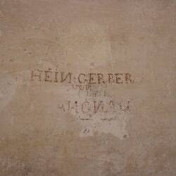 A meaningful graphito in the cells above the knights' hall, two floors down from the turrets' window