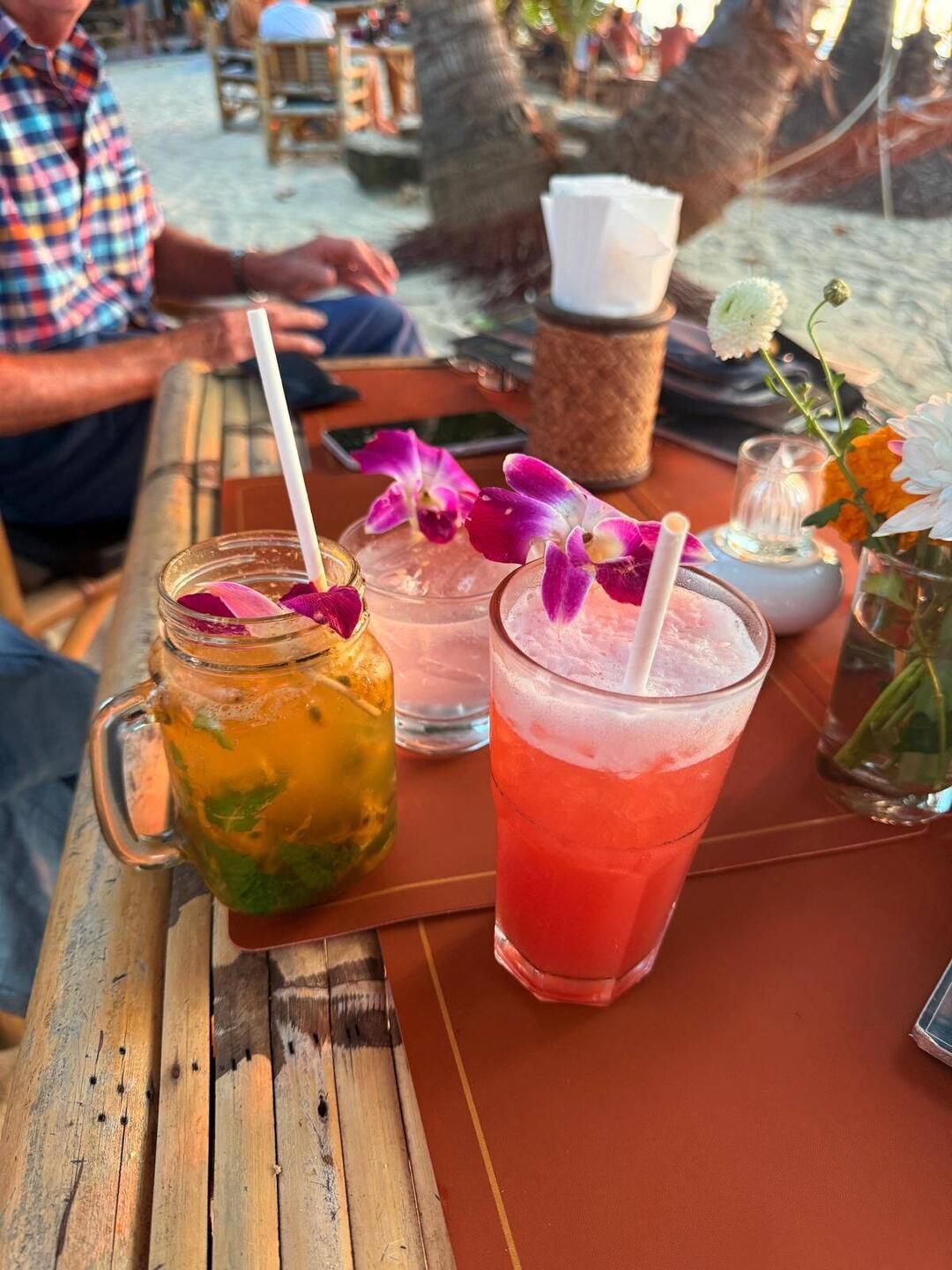 Melanie's cocktail looks like it should have a few tadpoles in it!