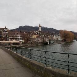 Church and castle from across the Aare River.