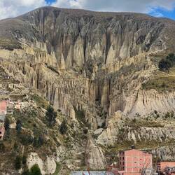 An extraordinary natural carving of this hill by erosion