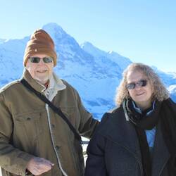 Dad & Dawn w/This town is in the Canton (state) of Bern. Bern means bear. Kipeaking over Dawn's head