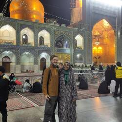 At Imam Reza's humble shrine. Mashhad