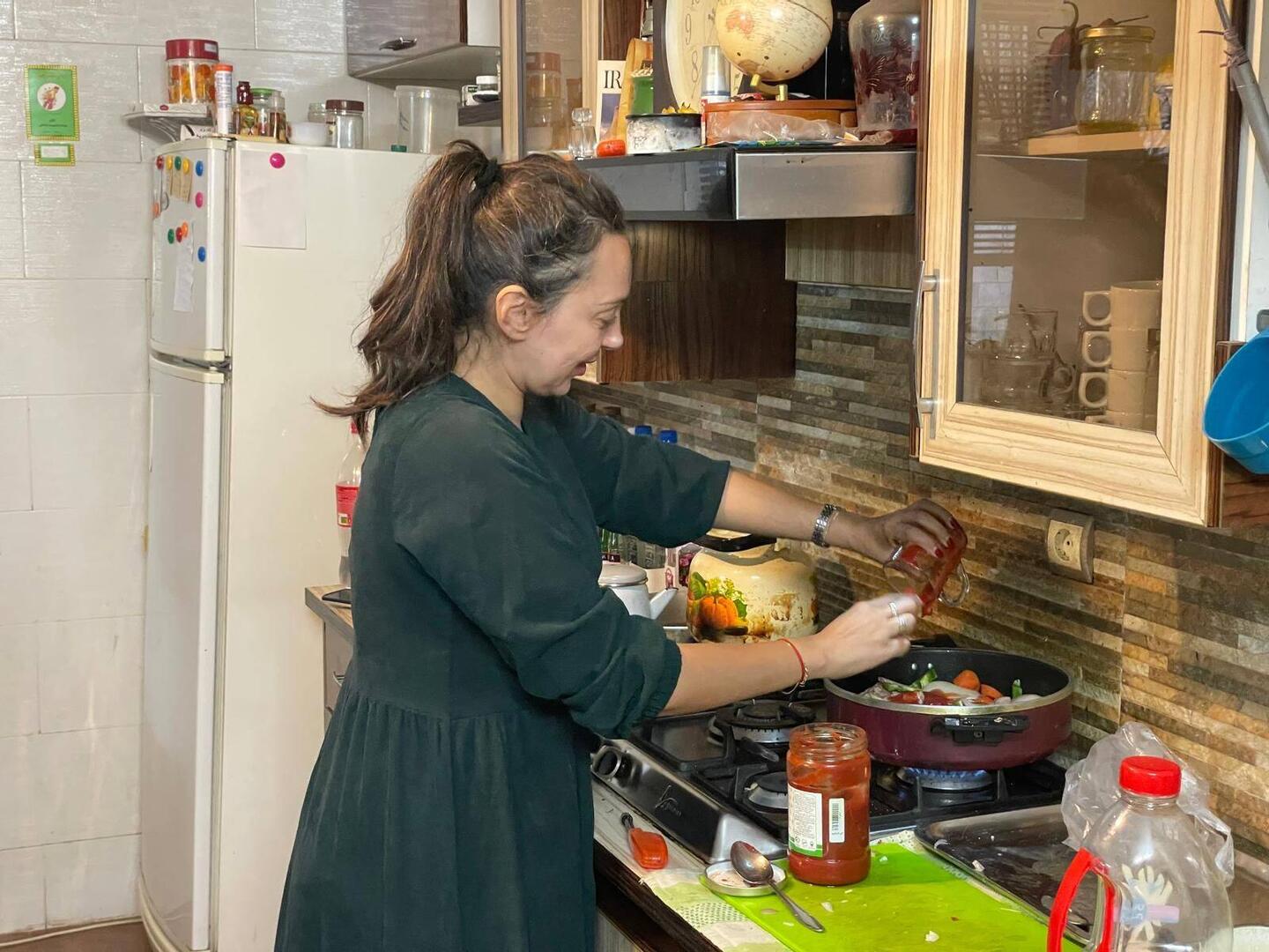 Nadia whipping up some magic in the kitchen