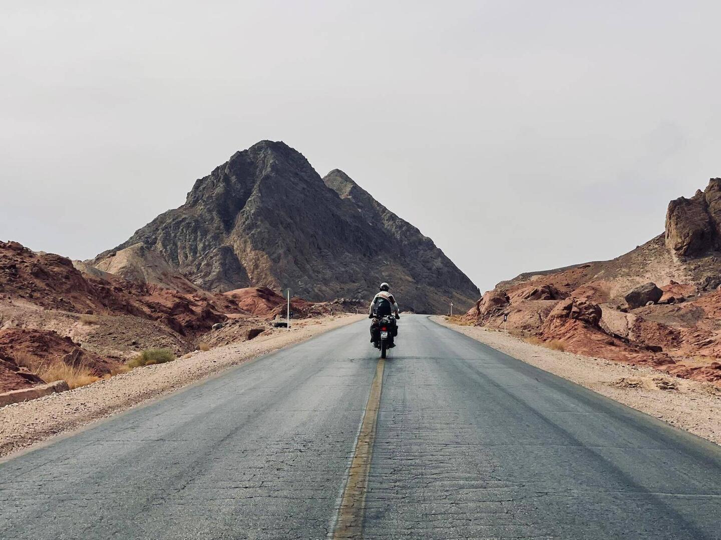 Crossing the rugged mountains...