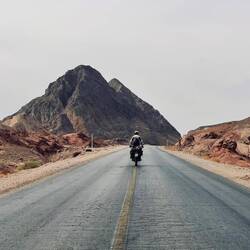Crossing the rugged mountains...