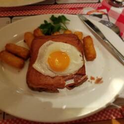 Dad's meatloaf and raclette croquets.