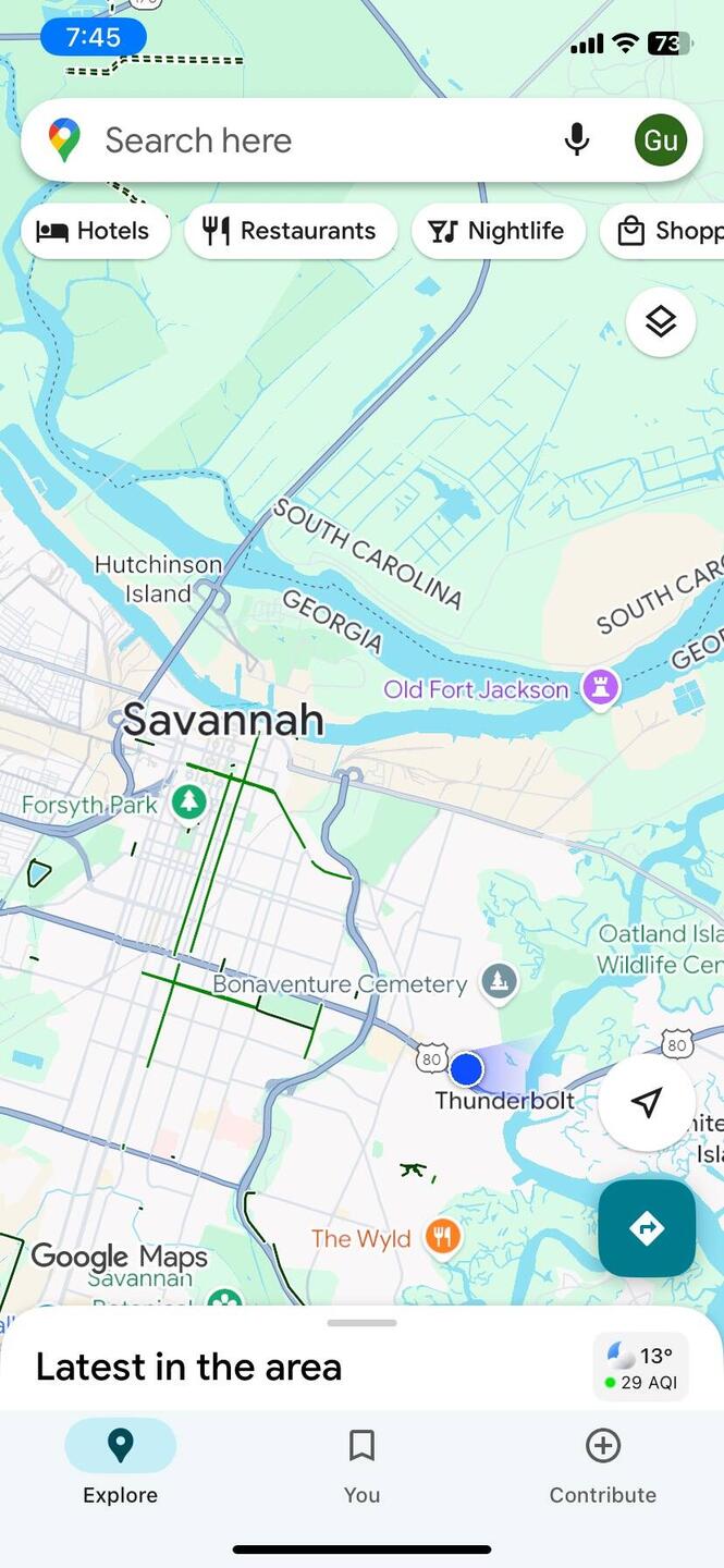 Ca 25 Minuten mit dem Rad nach historic downtown... leider diesmal keine Zeit🙃