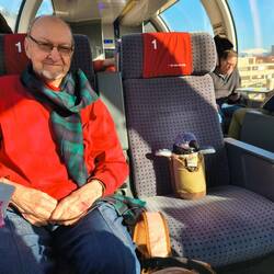 Dad and the dude taking a train ride