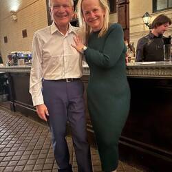 Alone at the bar...finally after a very busy night.