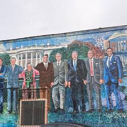 THE MAMA AYESHA'S RESTAURANT. PRESIDENTIAL MURAL - UPWARD AND ONWARD