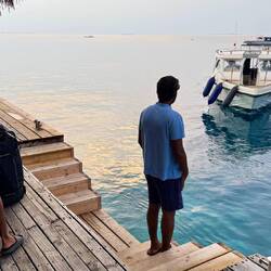 Unser Bootstransfer zum Wasserflugzeug