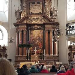 The altar, Christ ascending in triumph.