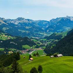 Scenery from the drive to Gruyères via the Jaunpass — Switzerland.