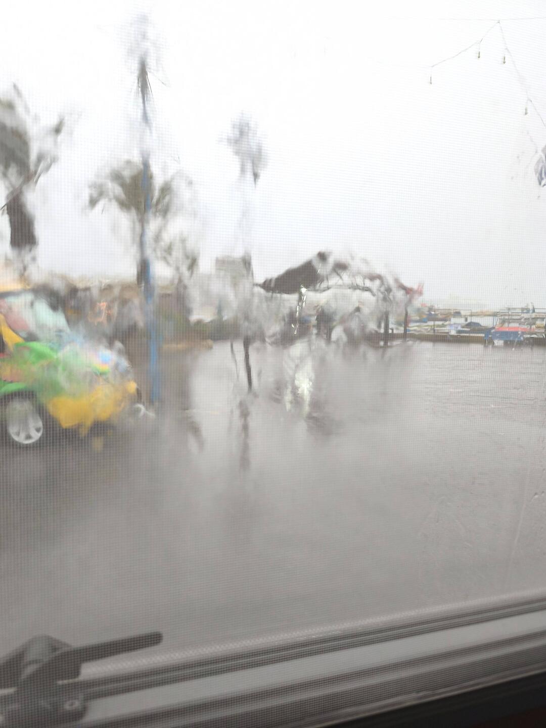Verregneter Blick aus dem Fenster