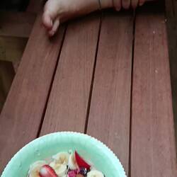 Frühstück auf unserem Mini Balkon