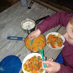 Nach Stundenlangem Kochen auf dem Gasherd, lecker Curry