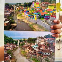 Jodipan 'after' and 'before' the painting