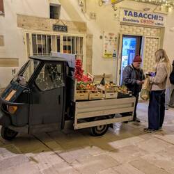 Locals selling food from the back of their truck