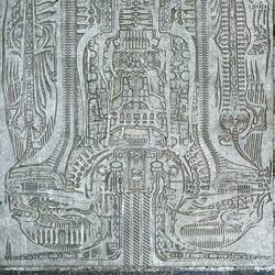 Panel inset into the pavement near the HR Giger Museum — Gruyères, Switzerland.