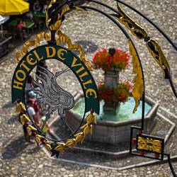 Looking out the window of our room — Gruyères, Switzerland.